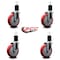 Service Caster 5'' Red Poly Wheel Swivel 1-3/4'' Expanding Stem Caster Set, 4PK SCC-EX20S514-PPUB-RED-134-4 - alternate 2